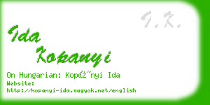 ida kopanyi business card